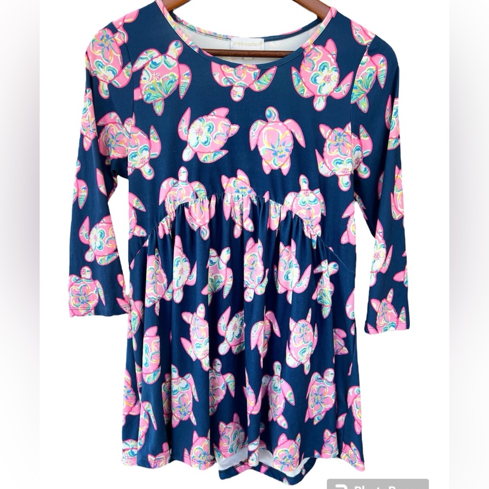 Simply Southern Turtle Print Tunic Top Shirt Small